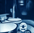 okamžik zrození klauna 1972, olej na plátnì, 150x150