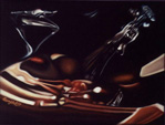 nìžné doteky 1994, olej na plátnì, 31x41
